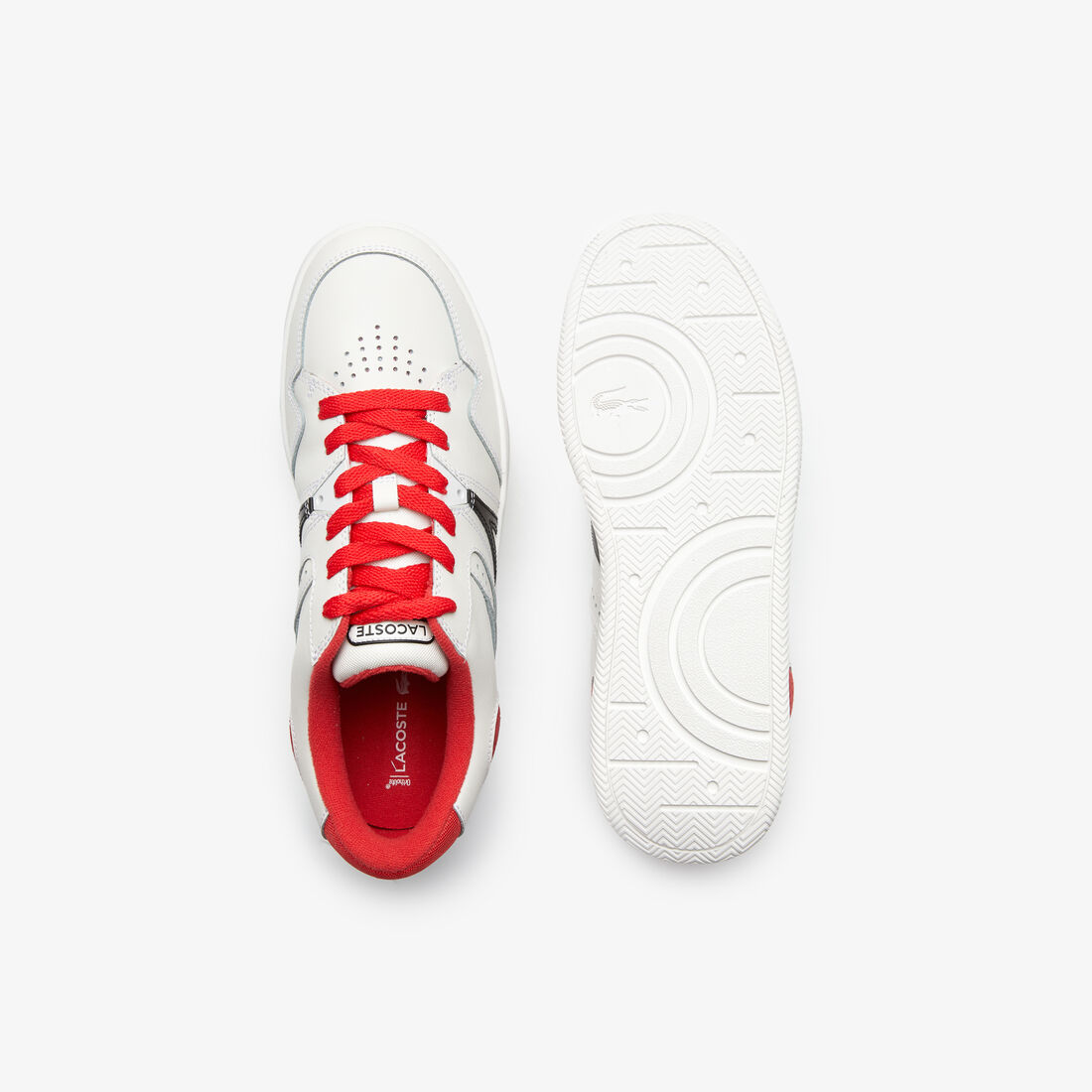 Lacoste L005 Leder Color-pop Sneakers Herren Weiß Rot | TGRQ-73941
