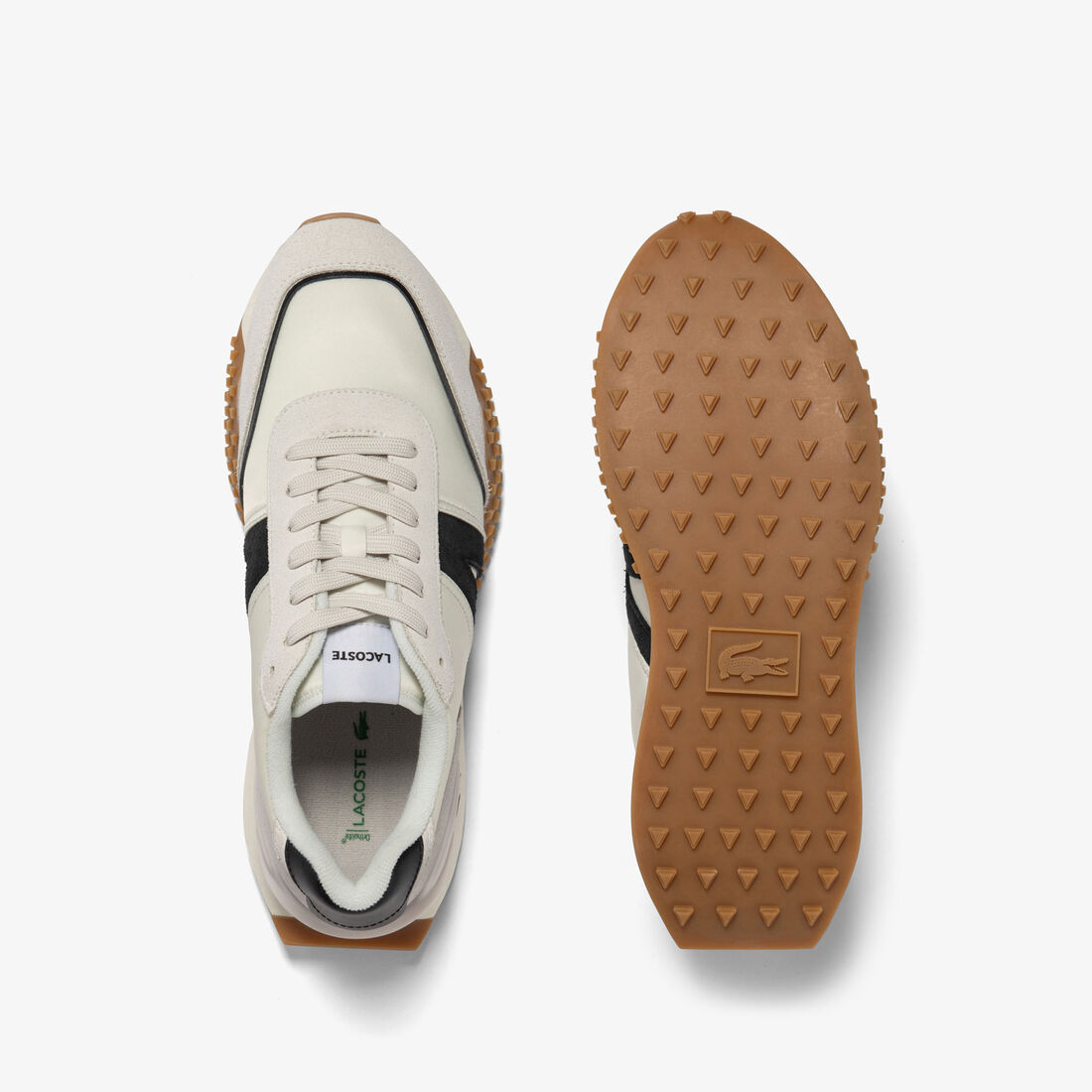 Lacoste L-spin Deluxe Leder Sneakers Herren Weiß Schwarz | YOSA-32579