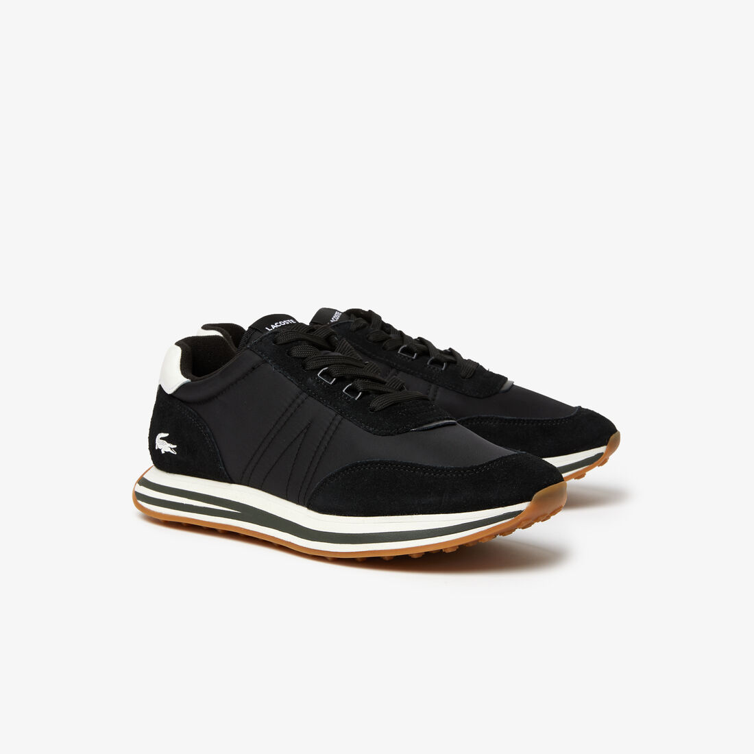 Lacoste L-spin Leder Color Contrast Sneakers Herren Schwarz | DEFY-02751