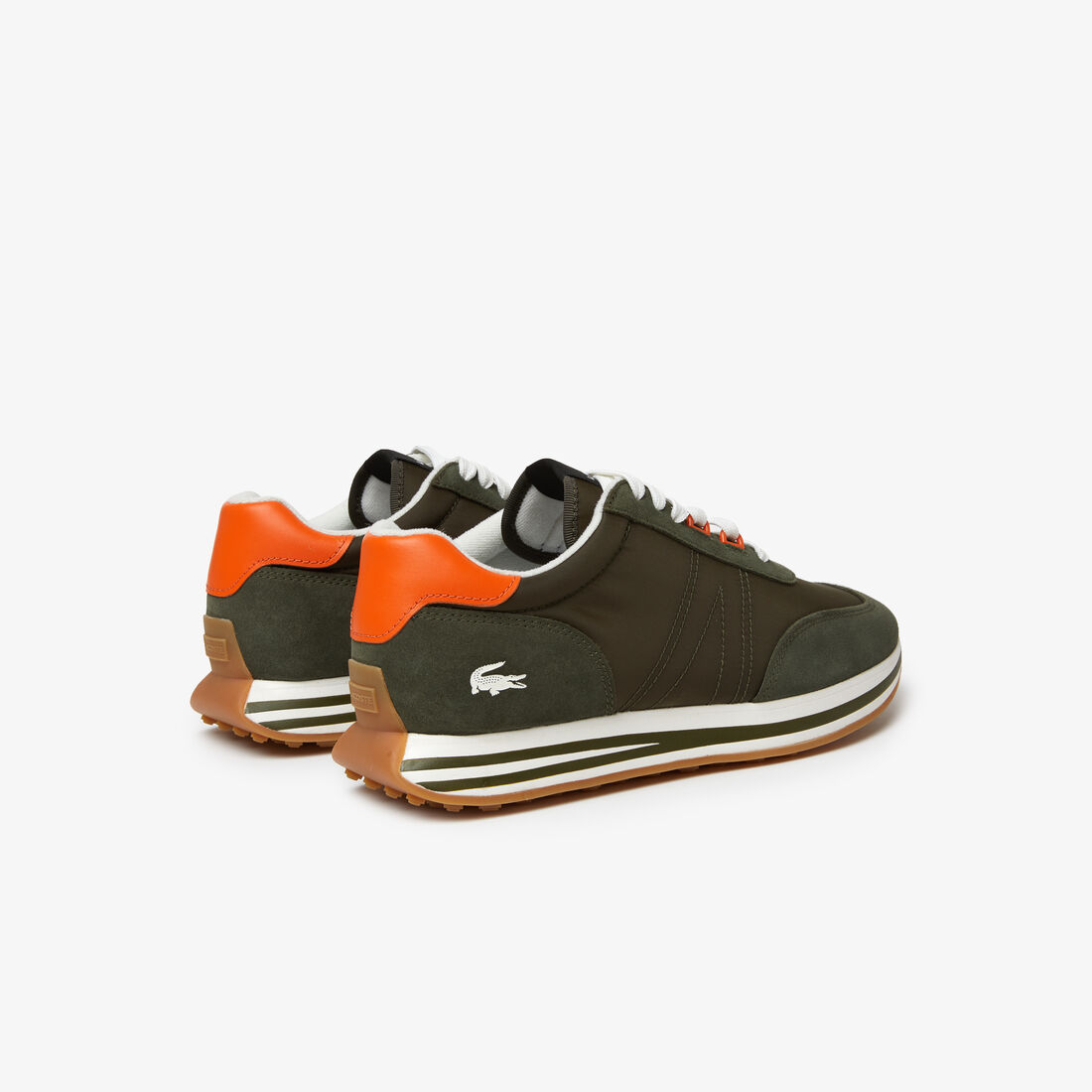 Lacoste L-spin Leder Color Contrast Sneakers Herren Navy Orange | YFHT-73285