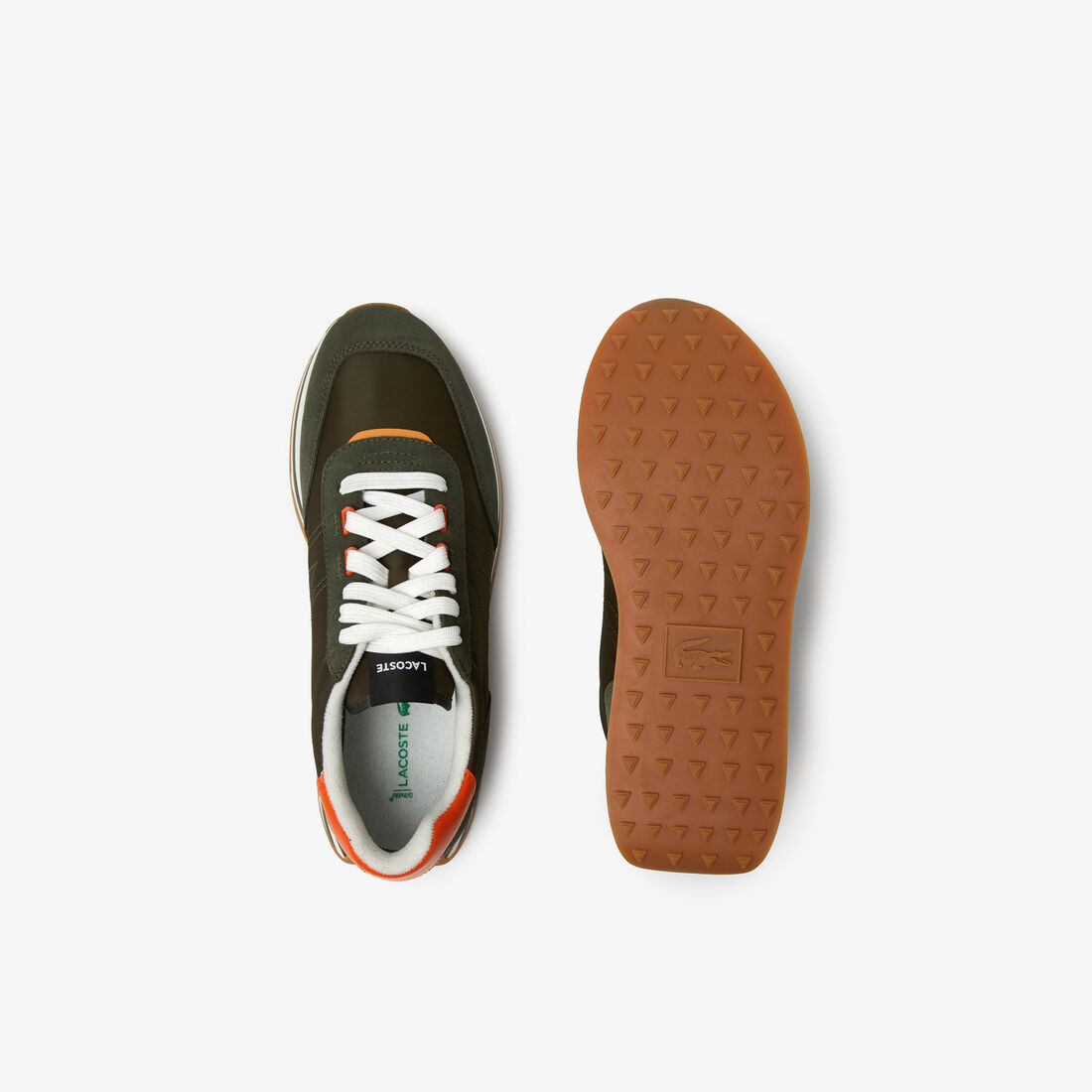 Lacoste L-spin Leder Color Contrast Sneakers Herren Navy Orange | YFHT-73285