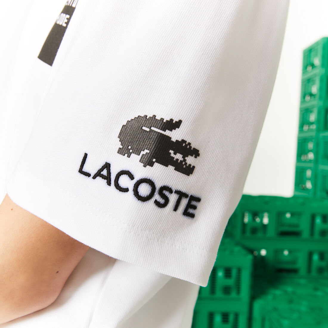 Lacoste L!ve X Minecraft Kurzes Organic Baumwoll T-shirts Damen Weiß | UXRC-47635