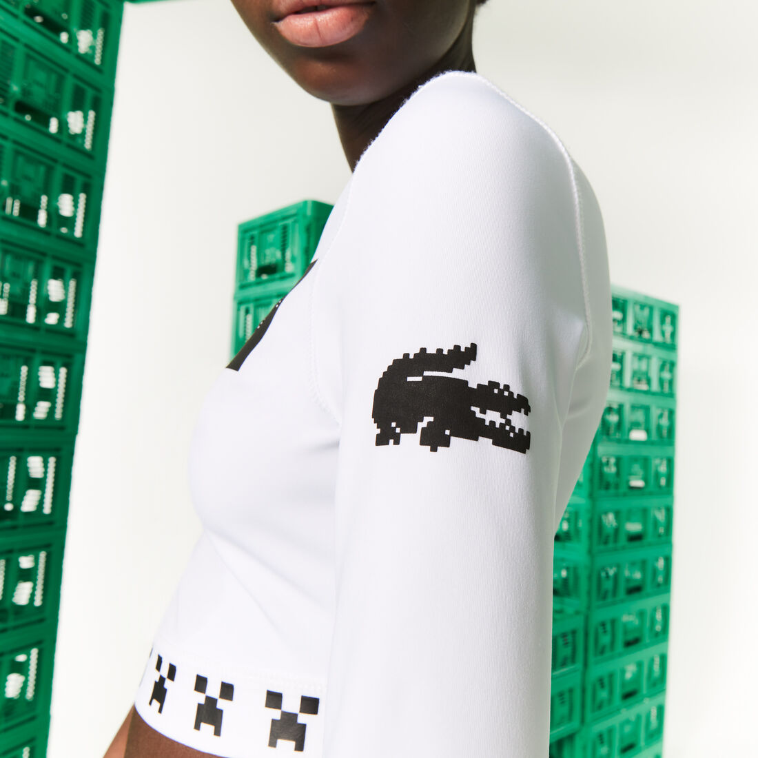 Lacoste L!ve X Minecraft T-shirts Damen Weiß | LKWS-56837