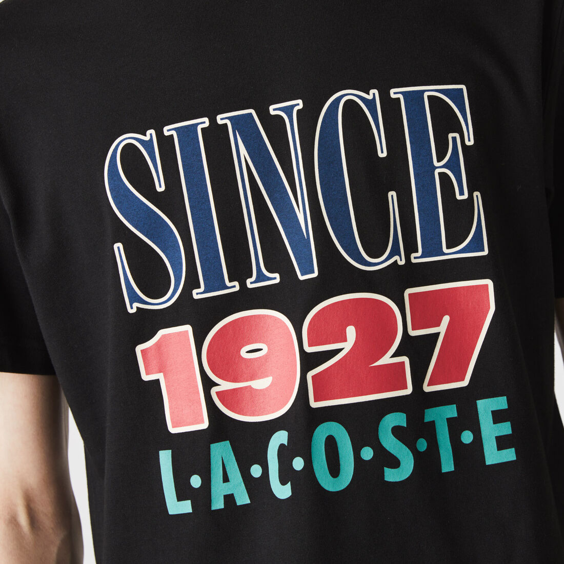 Lacoste Live Print Baumwoll T-shirts Herren Schwarz | AWLZ-74835