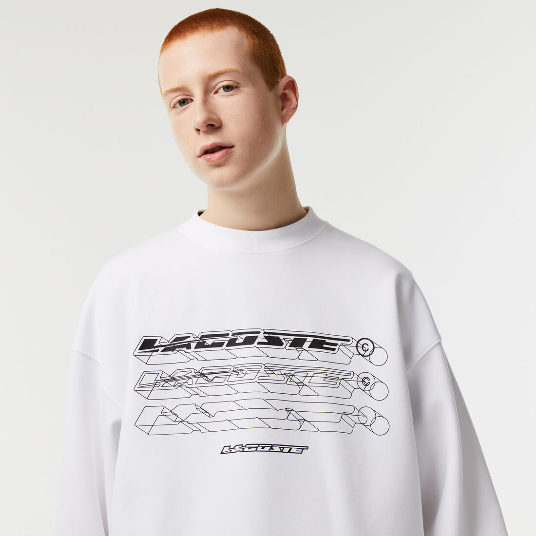 Lacoste Loose Fit Branded Sweatshirts Herren Weiß | YNHU-63209