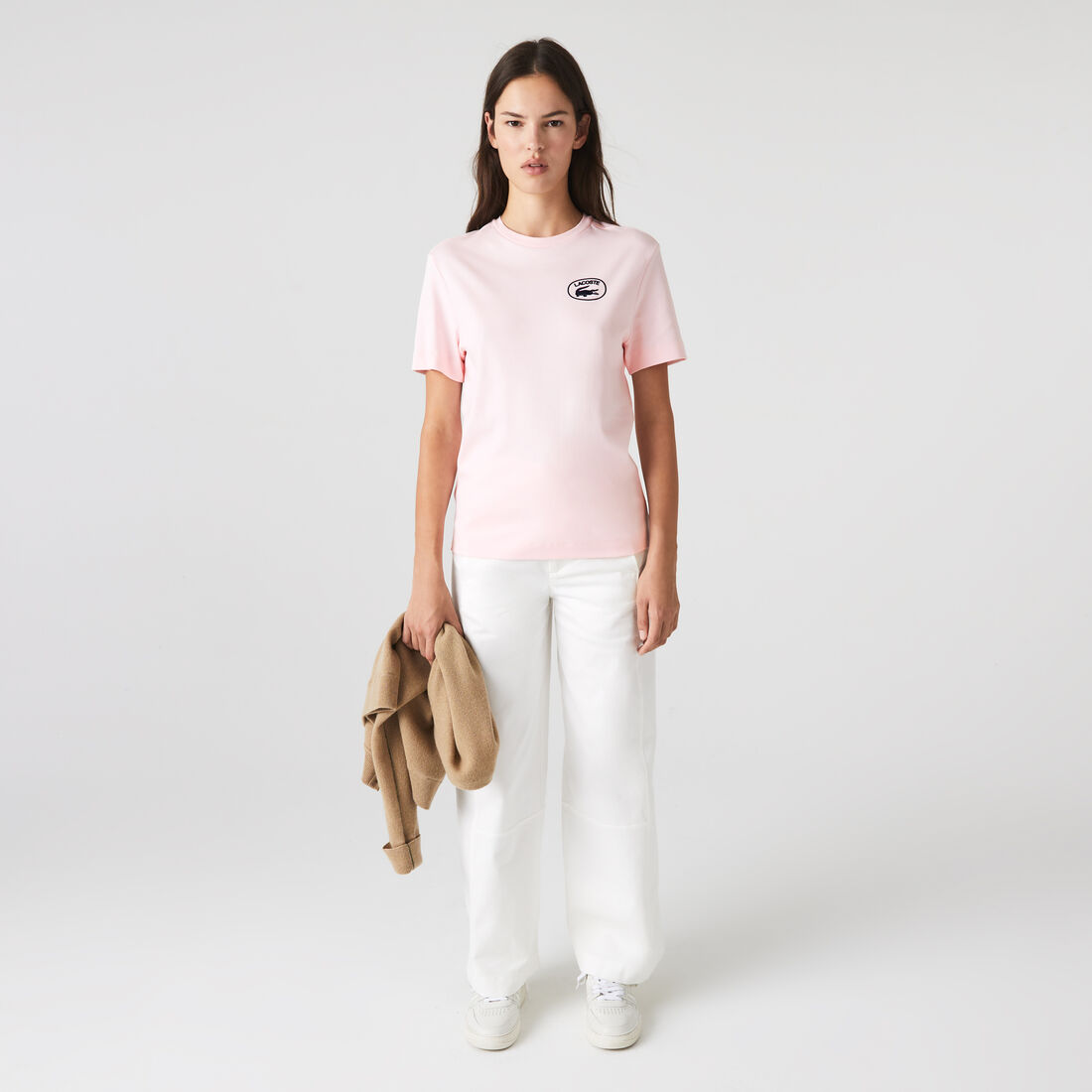 Lacoste Loose Fit Organic Baumwoll T-shirts Damen Hellrosa | LZXI-53762