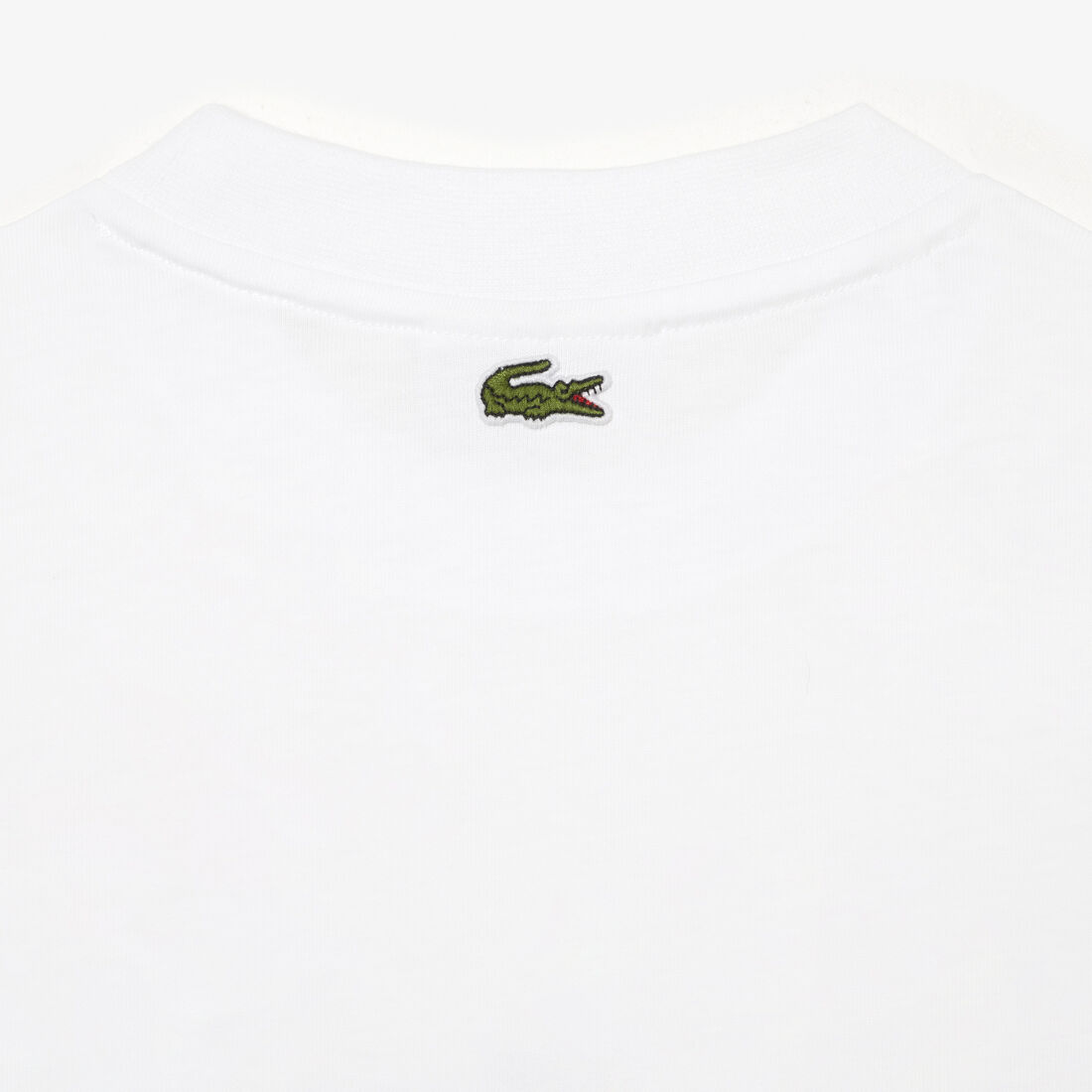 Lacoste Oversize Net Print Jersey T-shirts Damen Weiß | TCHV-35916