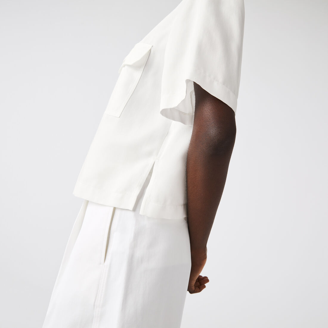 Lacoste Pocketed Light Blouse Hemd Damen Weiß | YAKC-87521