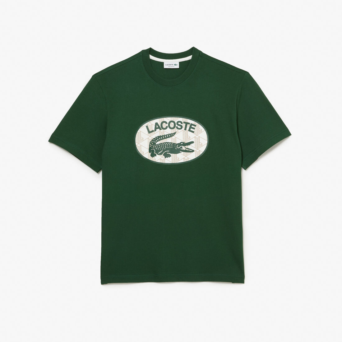 Lacoste Regular Fit Branded Monogram Print T-shirts Herren Grün | IYEH-37109