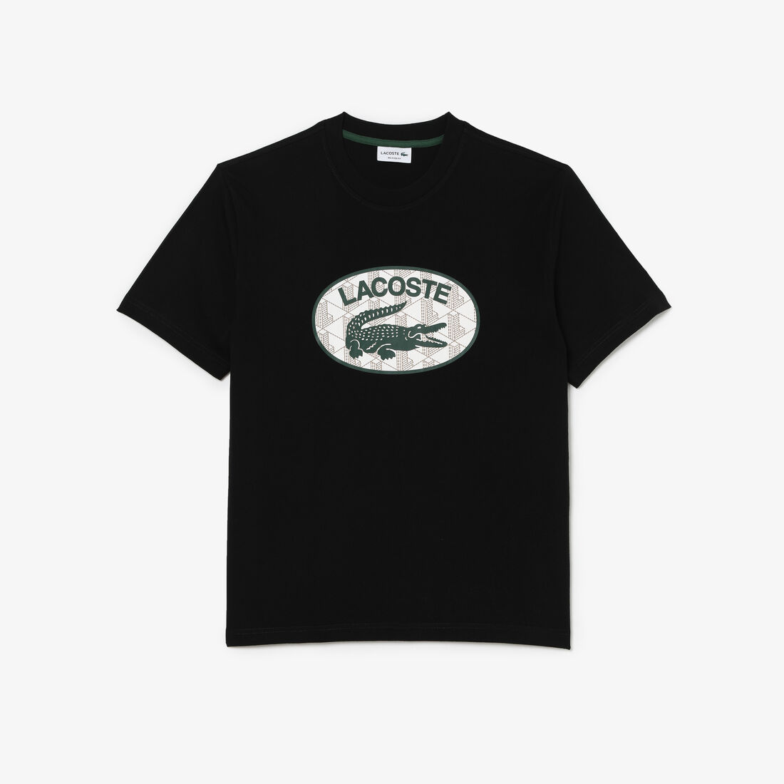 Lacoste Regular Fit Branded Monogram Print T-shirts Herren Schwarz | YDPH-68375