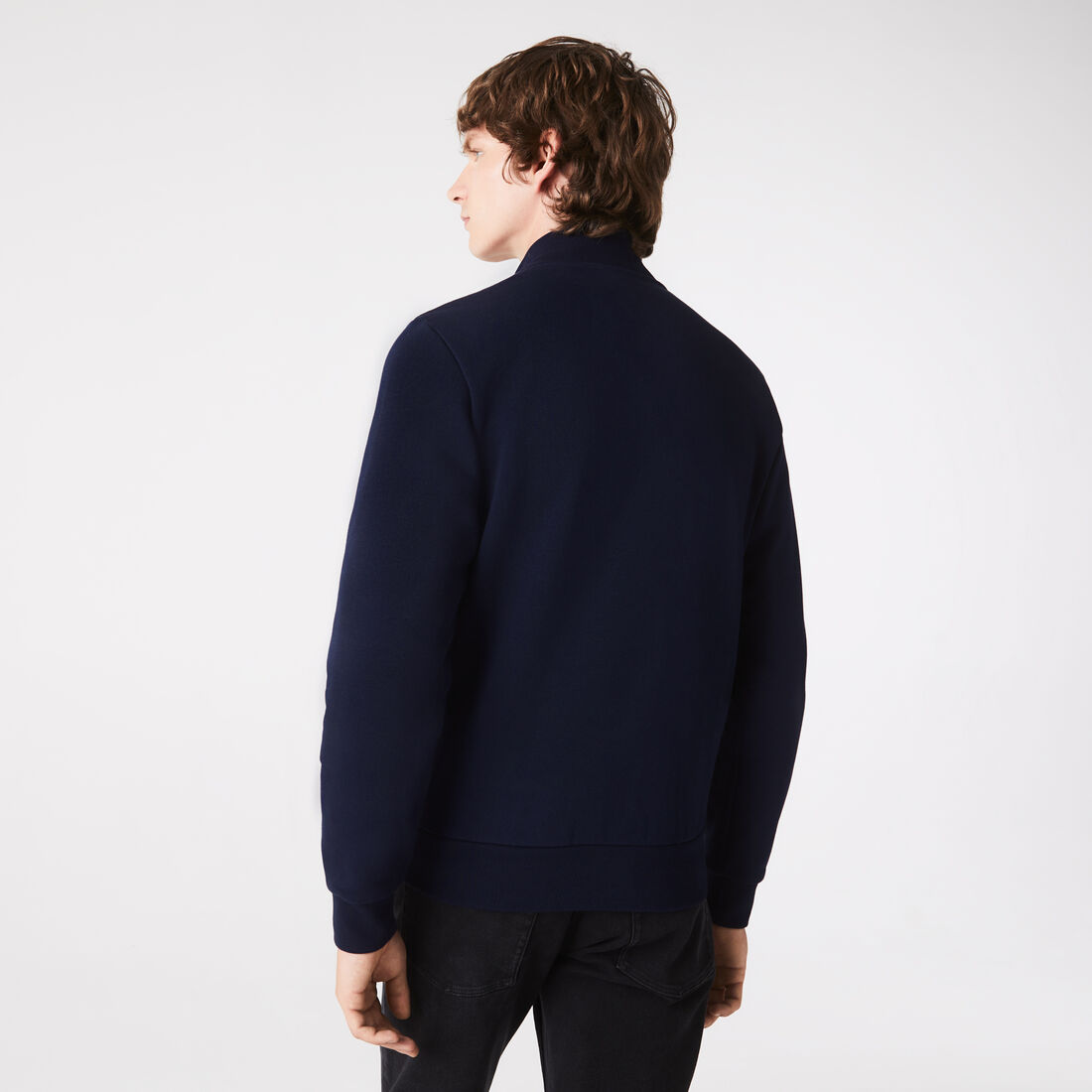 Lacoste Regular Fit Brushed Fleece Zippered Sweatshirts Herren Navy Blau | WMUC-69718