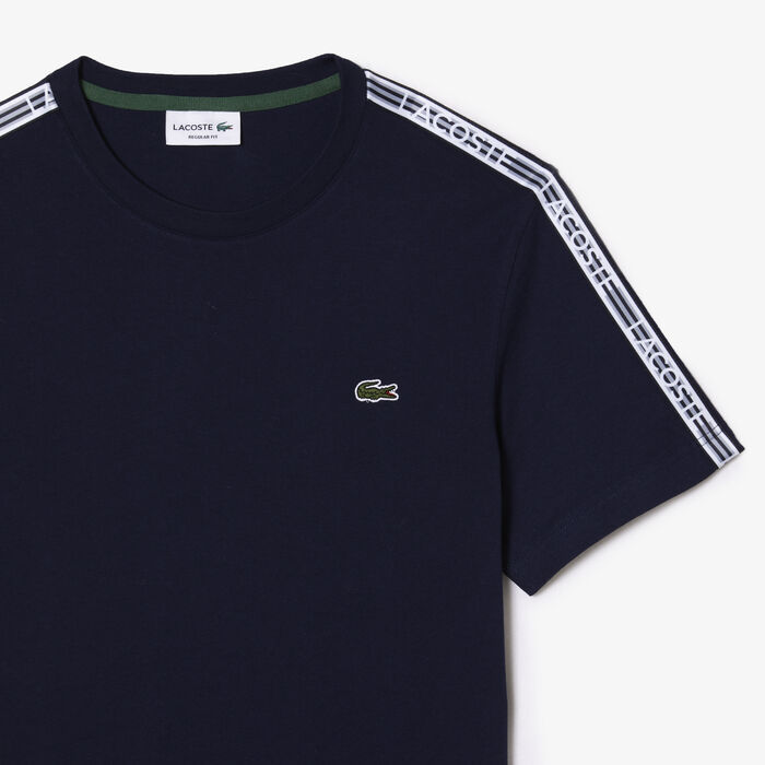 Lacoste Regular Fit Logo Stripe T-shirts Herren Navy Blau | JBQK-47618