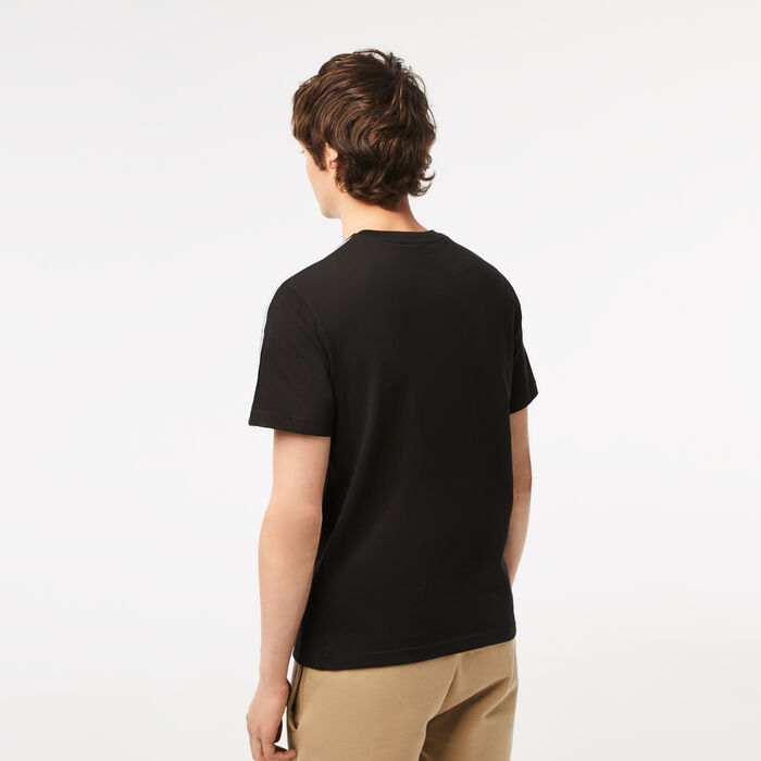 Lacoste Regular Fit Logo Stripe T-shirts Herren Schwarz | RPQS-14038