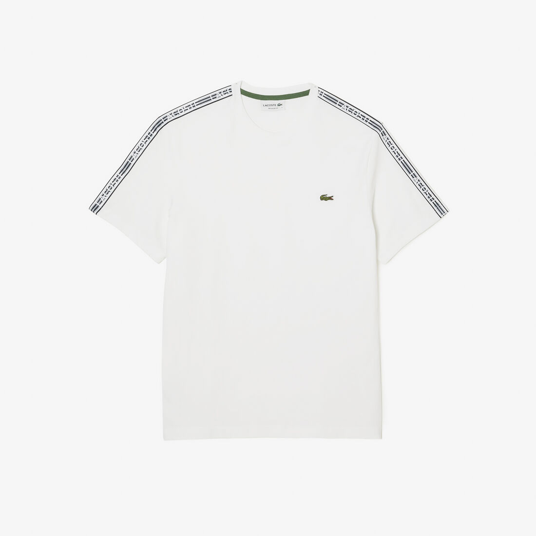 Lacoste Regular Fit Logo Stripe T-shirts Herren Weiß | WGPD-75980