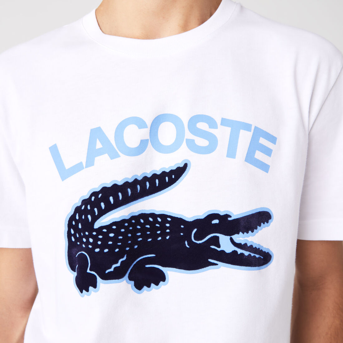 Lacoste Regular Fit Xl Crocodile Print T-shirts Herren Weiß | MZBE-17485