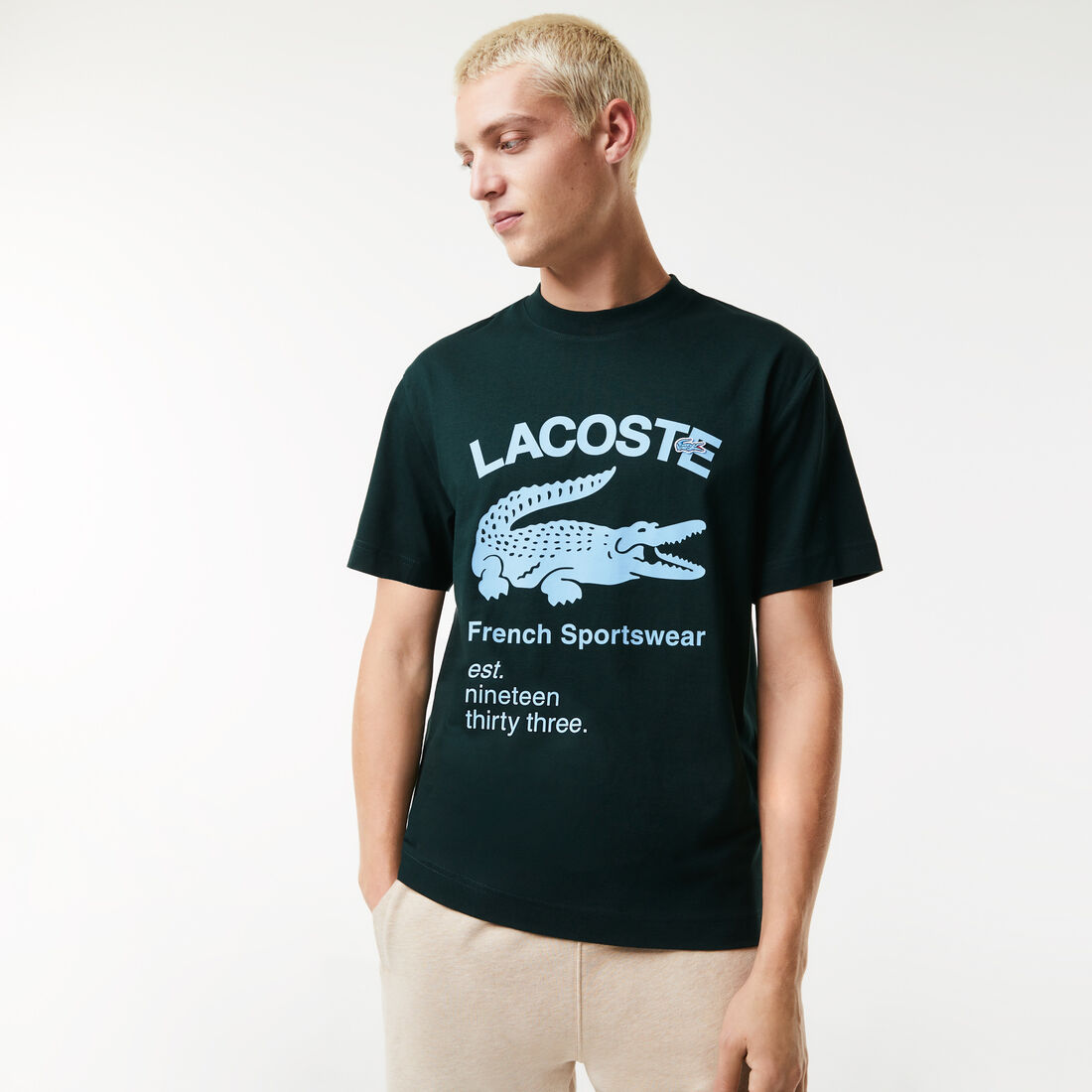 Lacoste Relaxed Fit Crocodile T-shirts Herren Grün | HCRB-24601