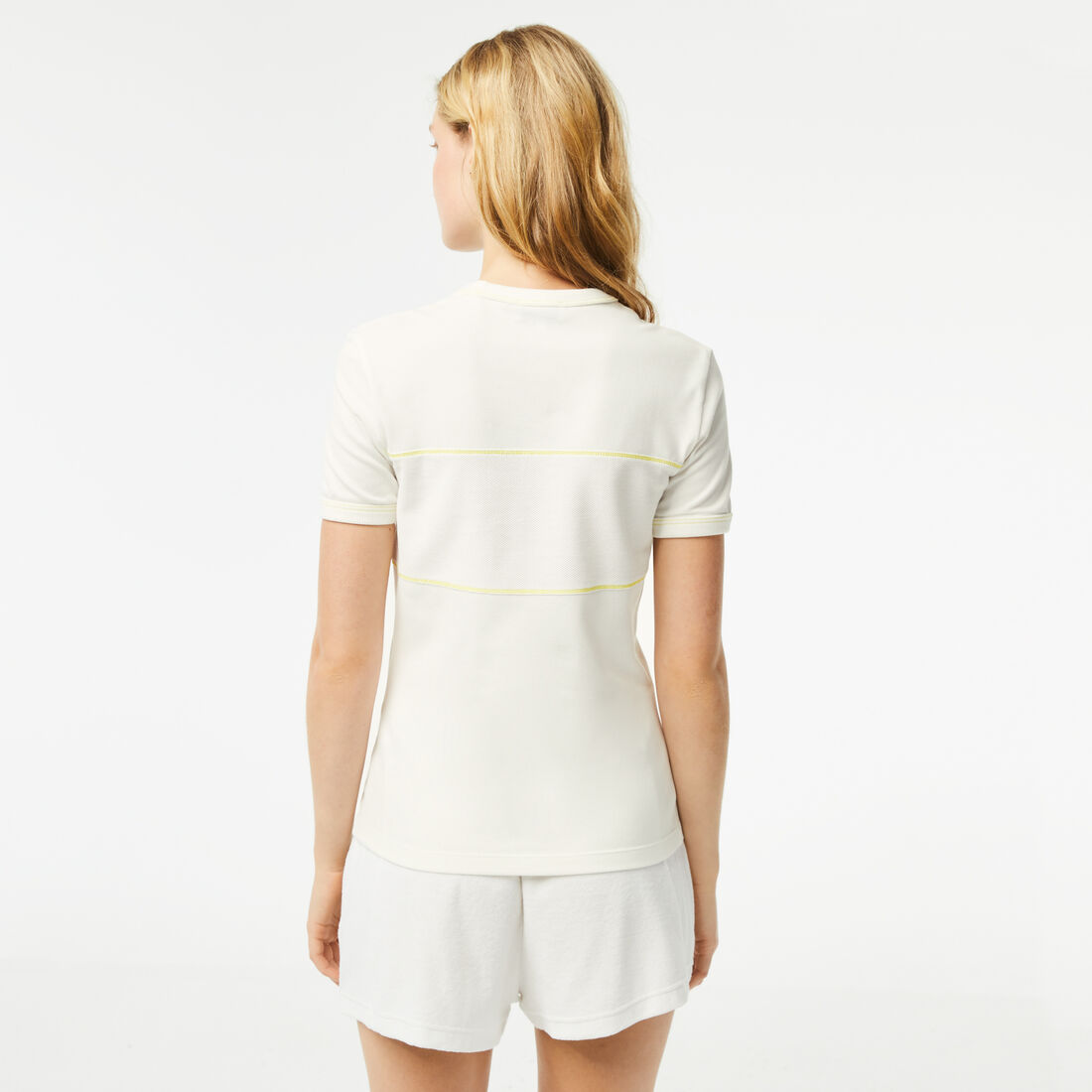Lacoste Round Neck French Made Organic Baumwoll Piqué T-shirts Damen Weiß | JMCH-83246