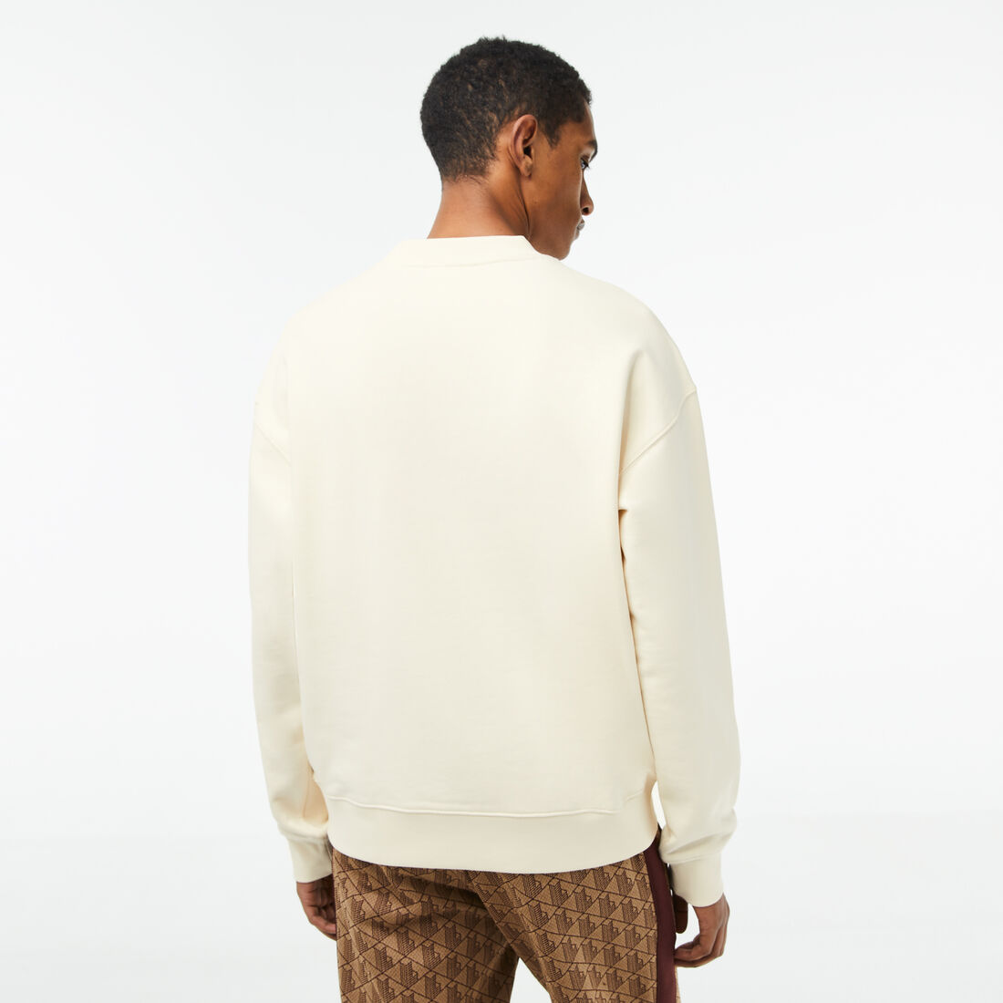 Lacoste Round Neck Loose Fit Printed Sweatshirts Herren Weiß | ESPU-94638