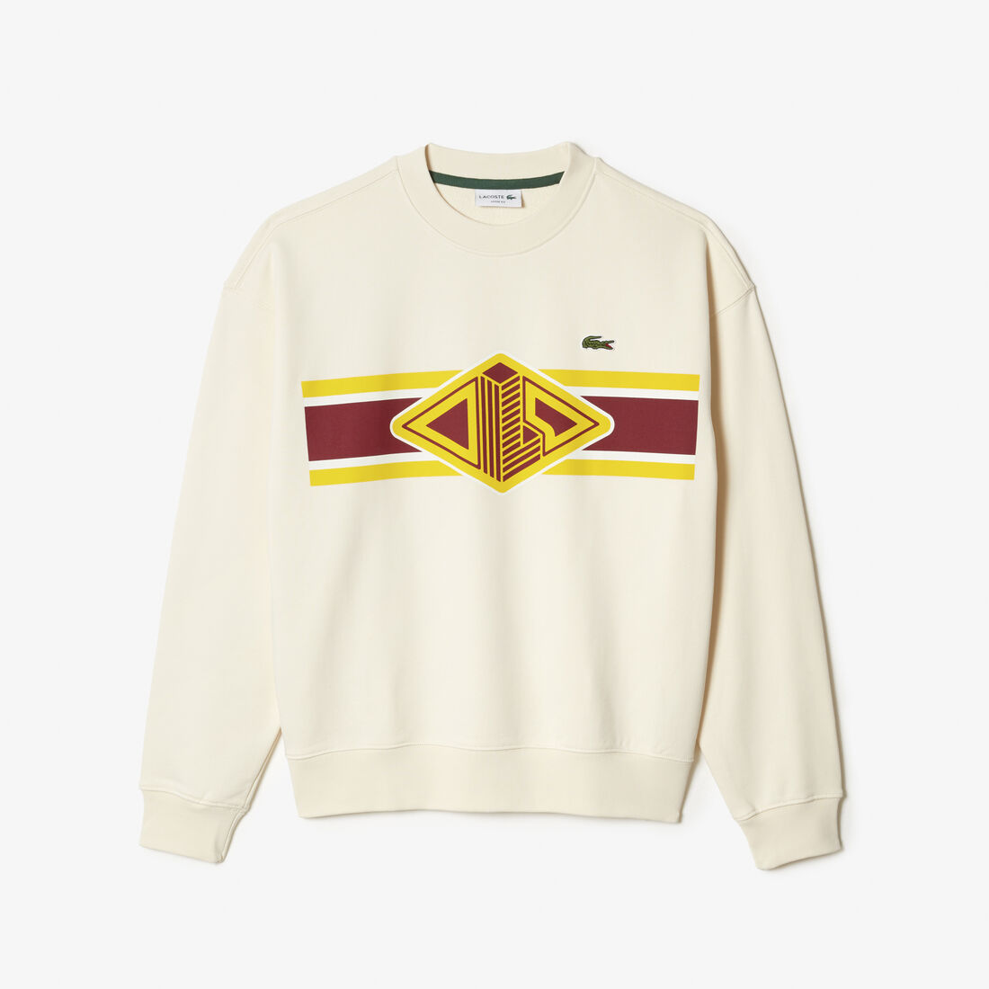 Lacoste Round Neck Loose Fit Printed Sweatshirts Herren Weiß | ESPU-94638