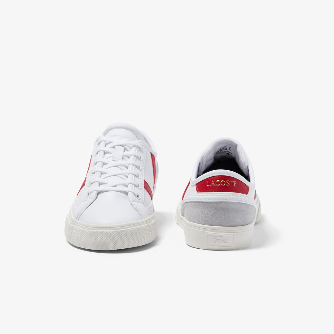 Lacoste Sideline Pro Synthetik Sneakers Damen Weiß Rot | PAMV-35894