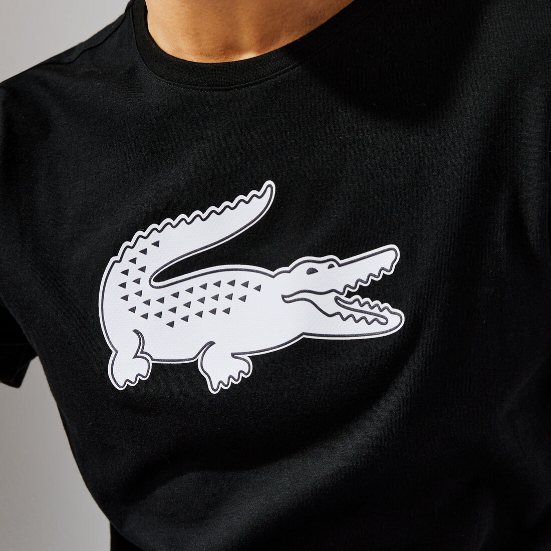 Lacoste Sport 3d Print Crocodile Atmungsaktiv Jersey T-shirts Herren Schwarz | DMBA-12065