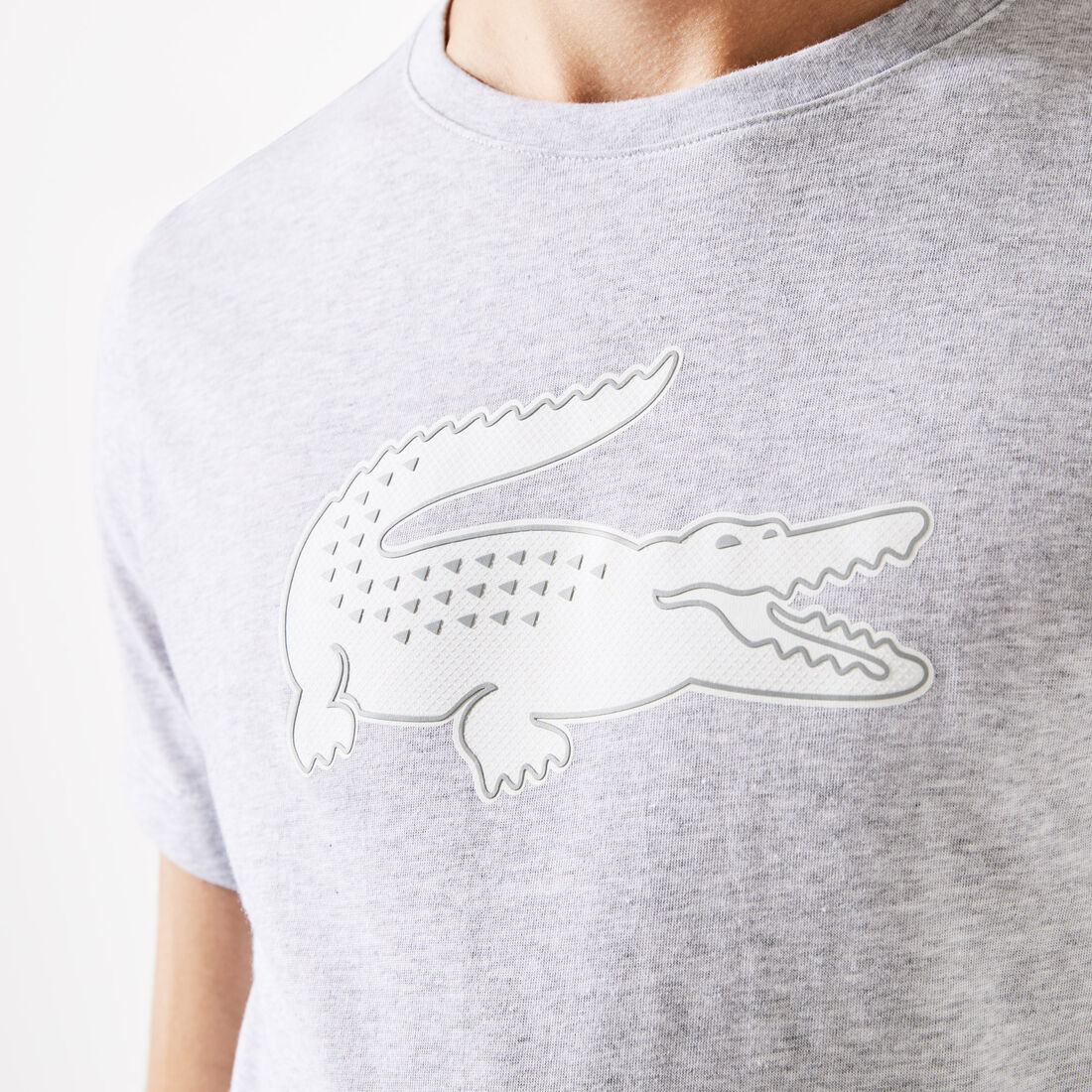 Lacoste Sport 3d Print Crocodile Atmungsaktiv Jersey T-shirts Herren Grau | SERI-38451