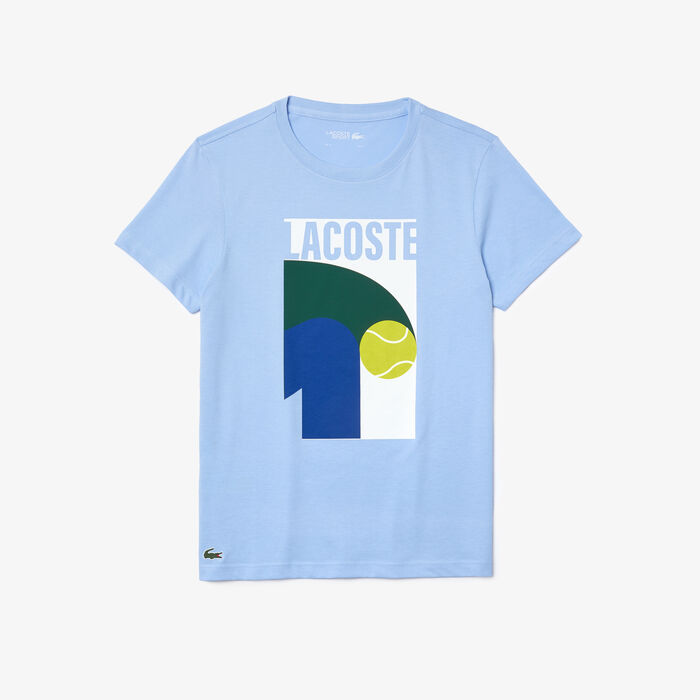 Lacoste Sport Atmungsaktiv Graphic Print T-shirts Herren Blau | GELC-62384