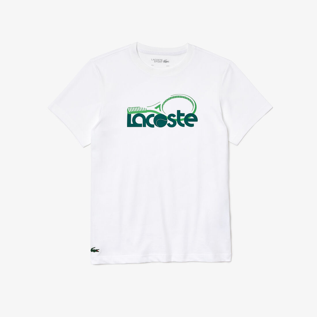 Lacoste Sport Crew Neck Tennis Print Atmungsaktiv T-shirts Herren Weiß | HVCM-75046