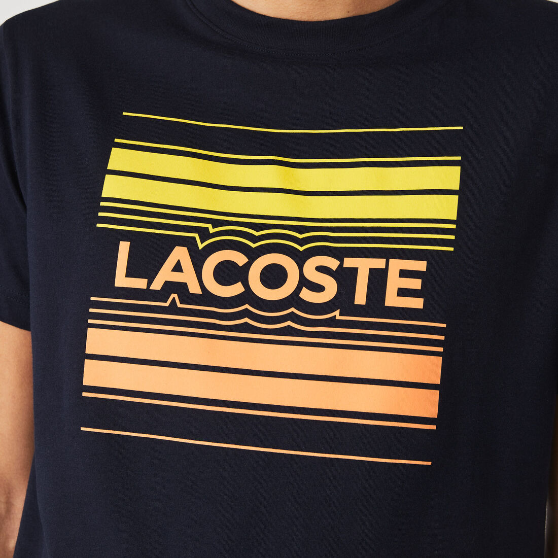 Lacoste Sport Stylized Logo Print Organic Baumwoll T-shirts Herren Blau | SBKZ-74613