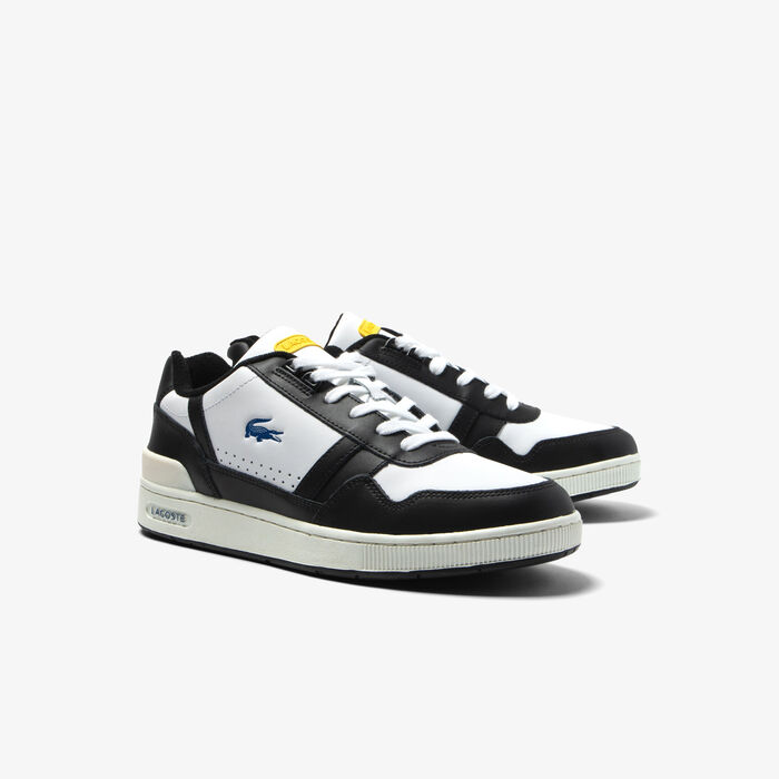 Lacoste T-clip Leder Colour Contrast Sneakers Herren Weiß Schwarz | PYXI-06148