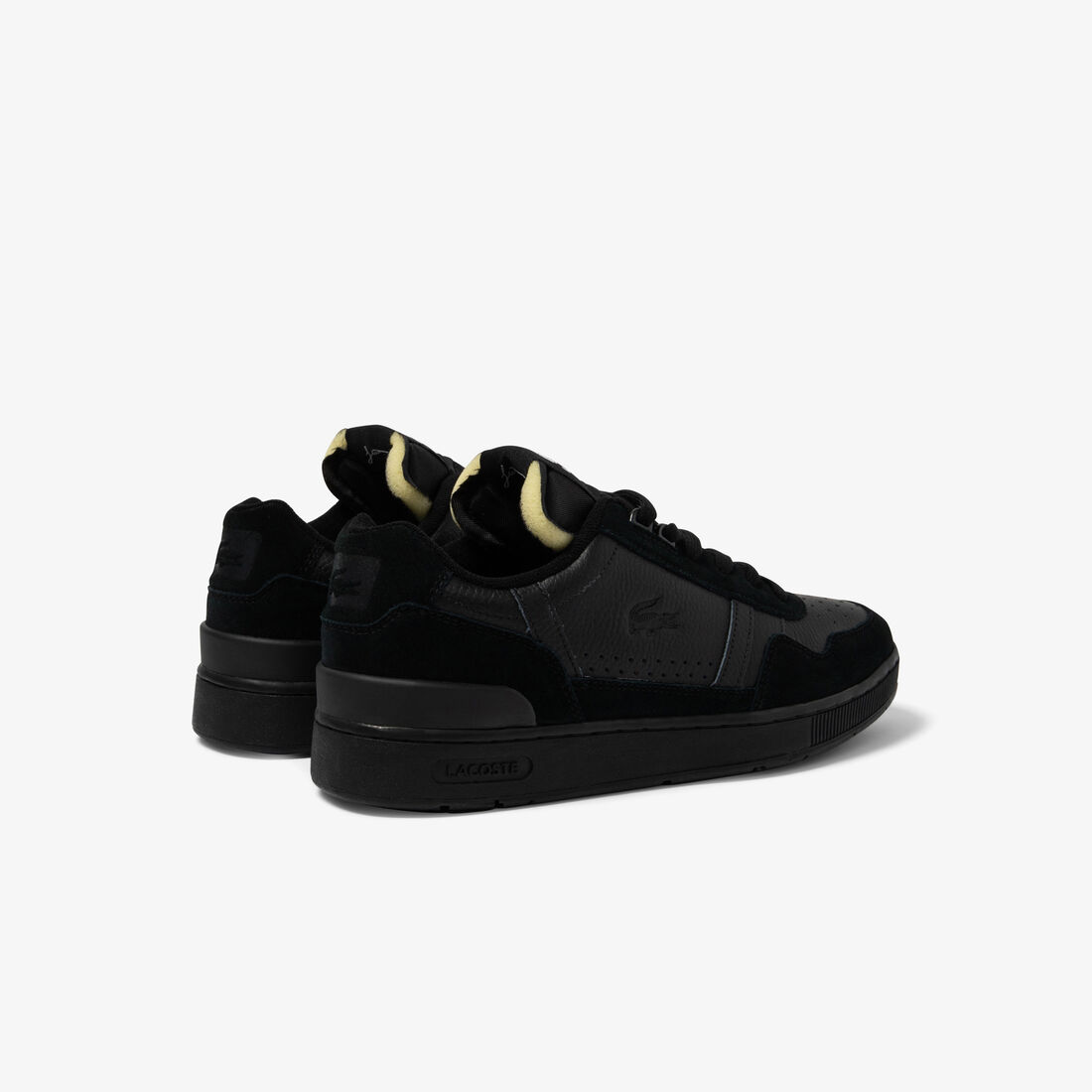 Lacoste T-clip Leder Premium Sneakers Herren Schwarz | ANFT-58401