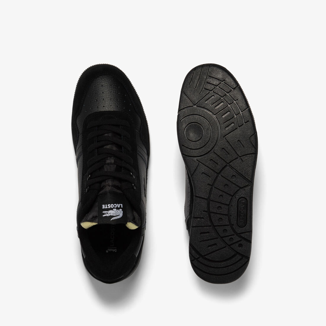 Lacoste T-clip Leder Premium Sneakers Herren Schwarz | ANFT-58401