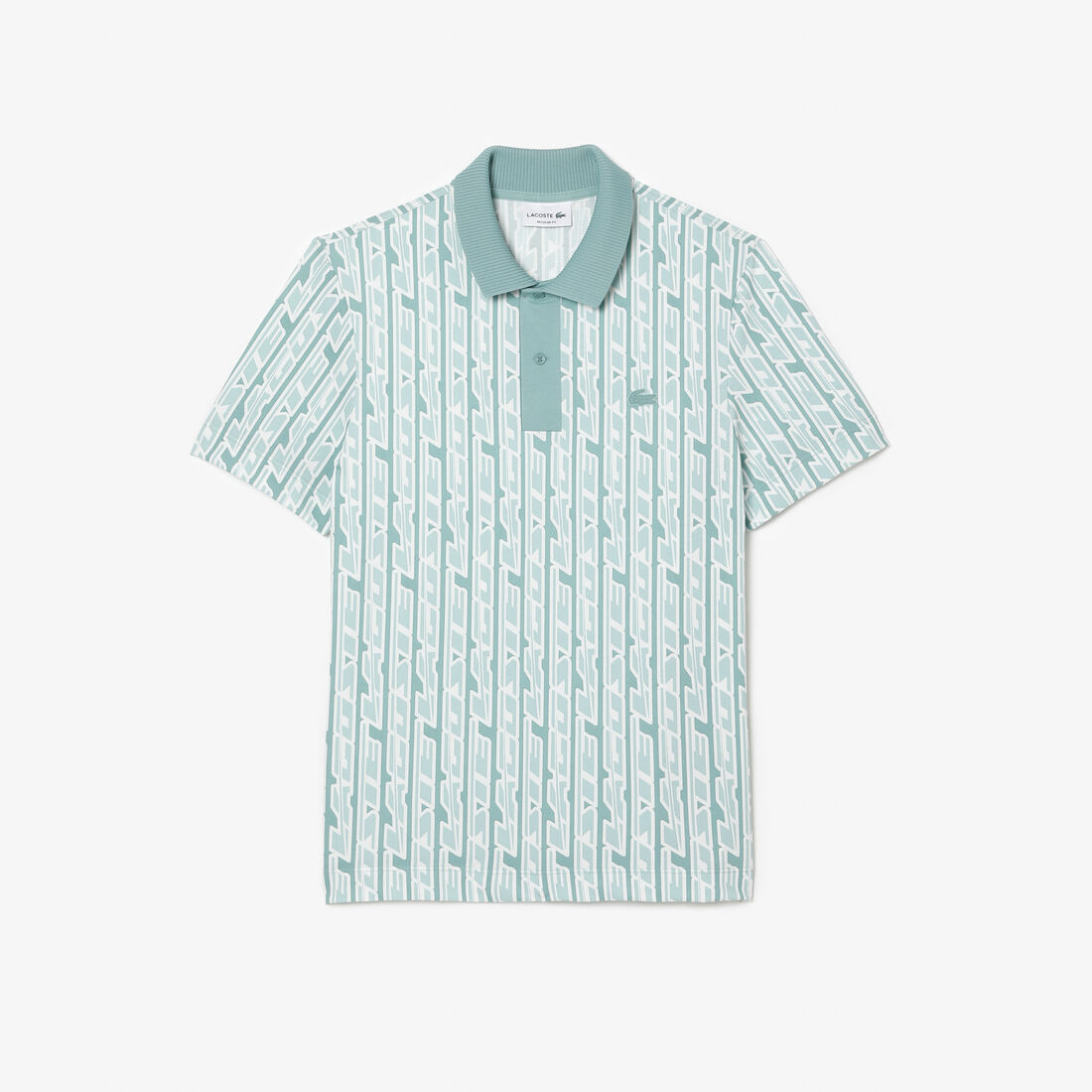 Lacoste Two-tone Printed Stretch Piqué Polo Shirts Herren Hellgrün | VLTR-97063