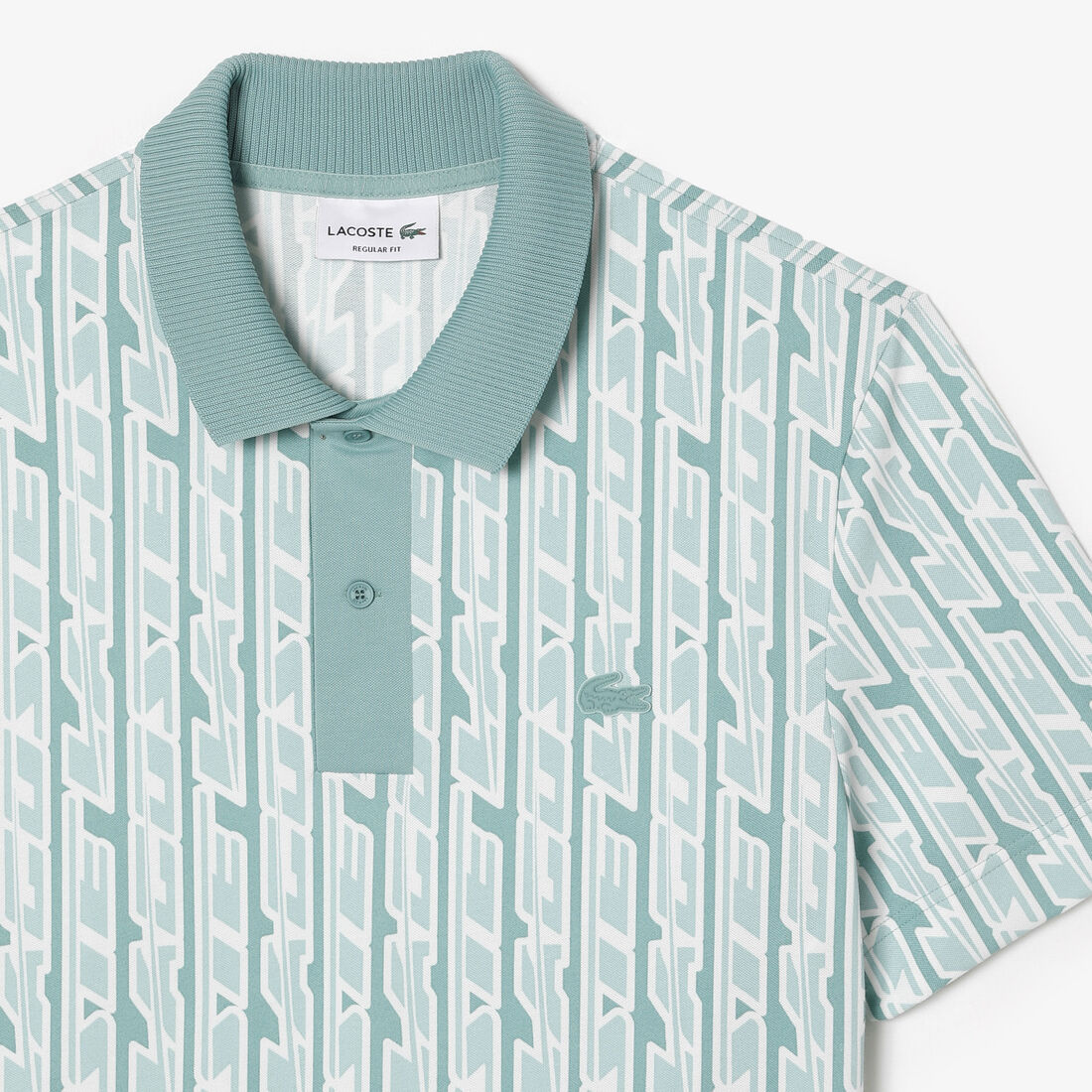 Lacoste Two-tone Printed Stretch Piqué Polo Shirts Herren Hellgrün | VLTR-97063