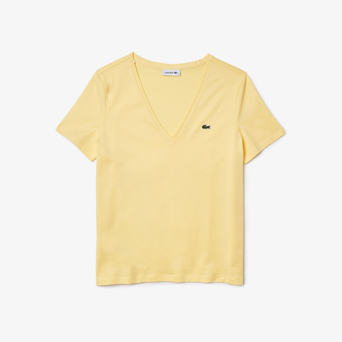 Lacoste V-neck Loose Fit Baumwoll T-shirts Damen Gelb | IDLW-80936