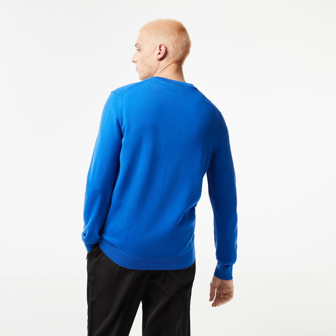 Lacoste V-neck Organic Baumwoll Pullover Herren Blau | CMJA-92641