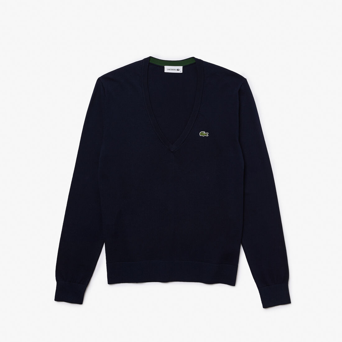 Lacoste V-neck Organic Baumwoll Sweatshirts Damen Navy Blau | LOMJ-39785