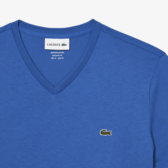Lacoste V-neck Pima Baumwoll Jersey T-shirts Herren Blau | BSMJ-47569