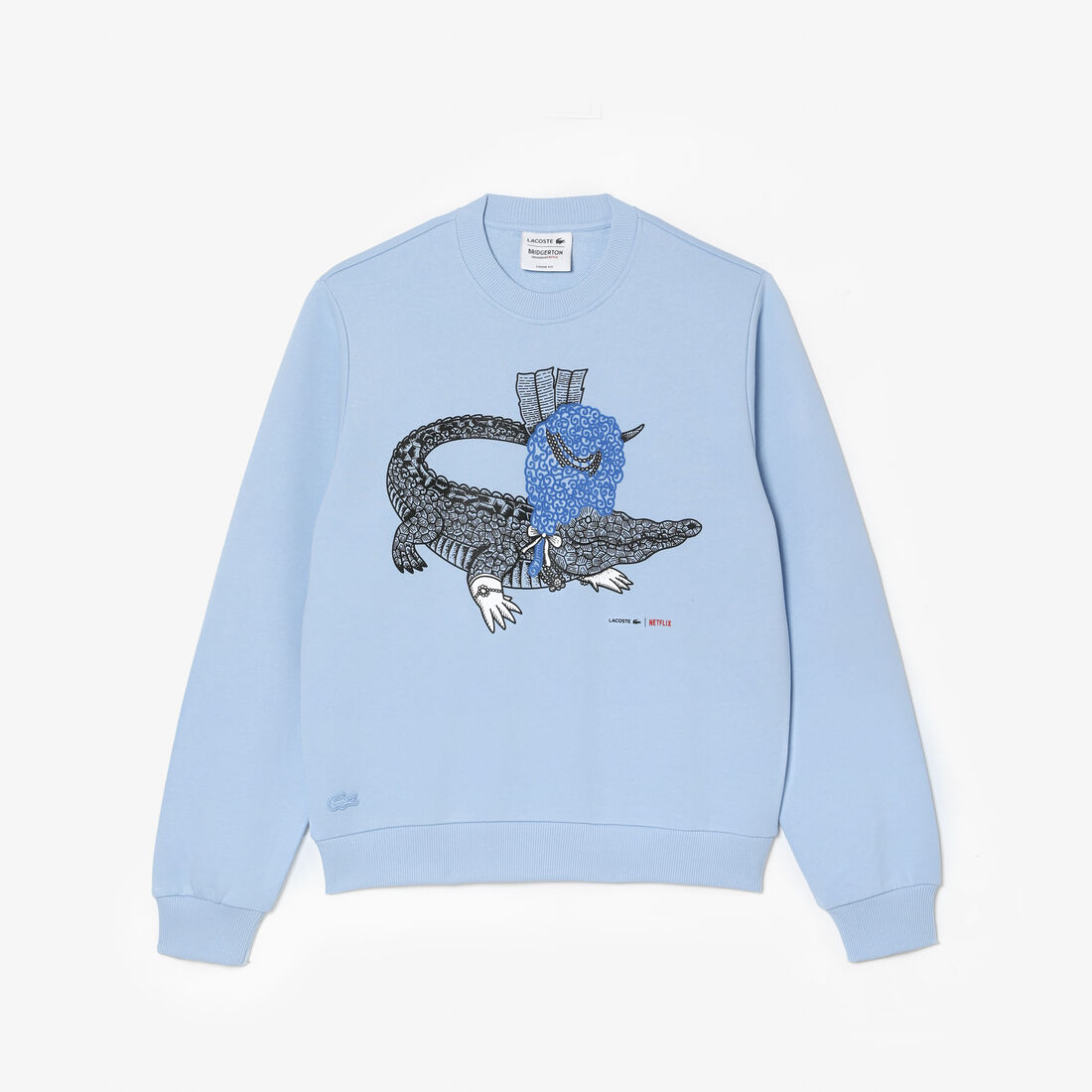 Lacoste X Netflix Loose Fit Organic Baumwoll Fleece Sweatshirts Damen Blau | IGLS-47138