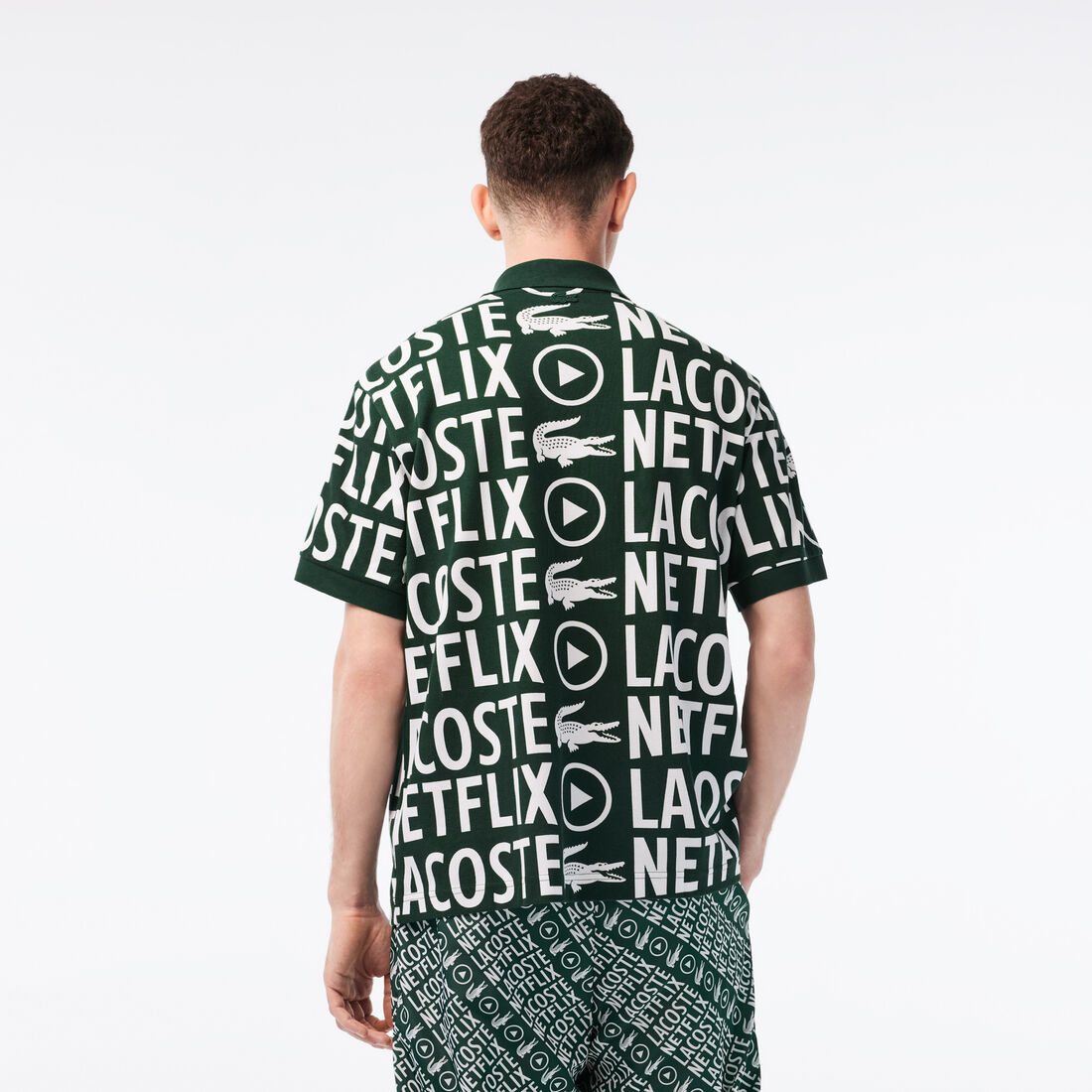 Lacoste X Netflix Loose Fit Organic Baumwoll Print Polo Shirts Herren Grün | TDEI-02487