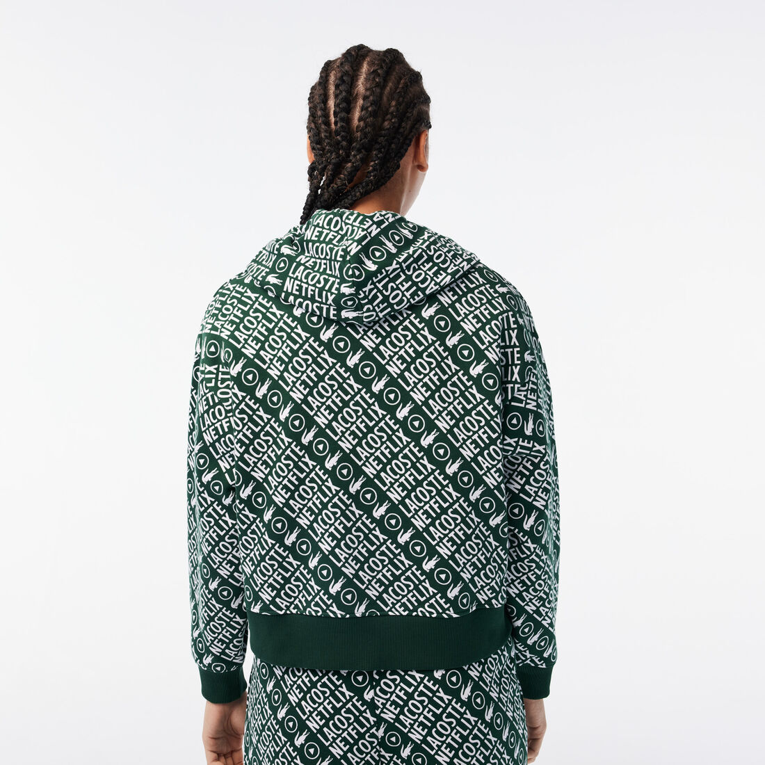 Lacoste X Netflix Organic Baumwoll Hoodie Sweatshirts Damen Grün Weiß | VWMU-23106