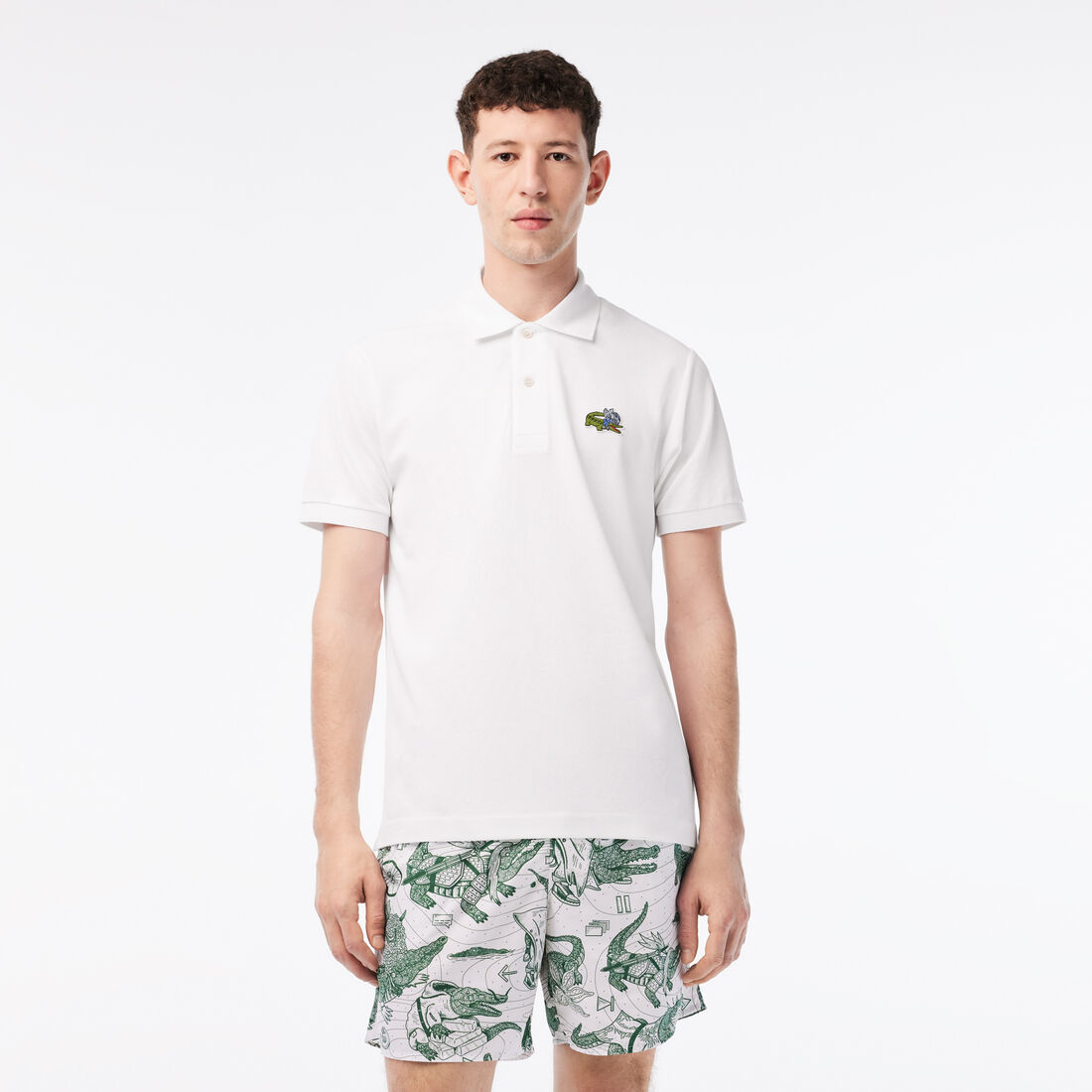 Lacoste X Netflix Organic Baumwoll Polo Shirts Herren Weiß | WFBV-69147